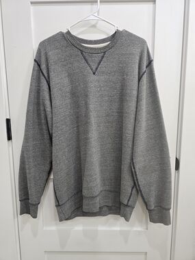 Goodlife Gray Crewneck Sweatshirt with Contrast Stitching